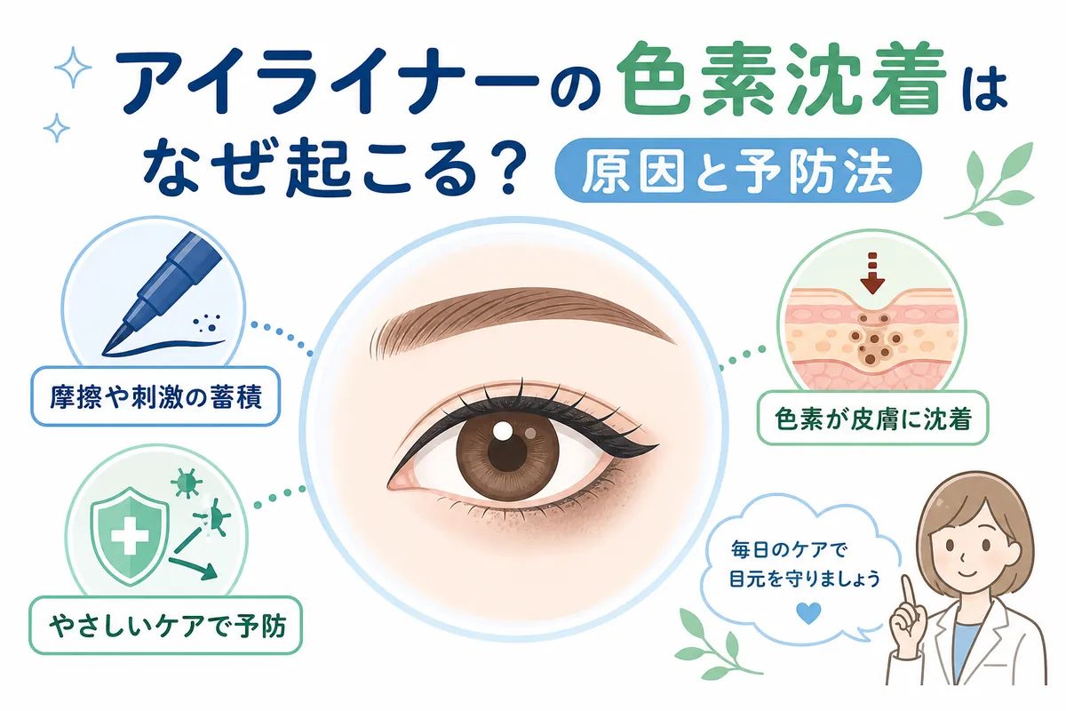 アイライナーの色素沈着はなぜ起こる？原因と予防法