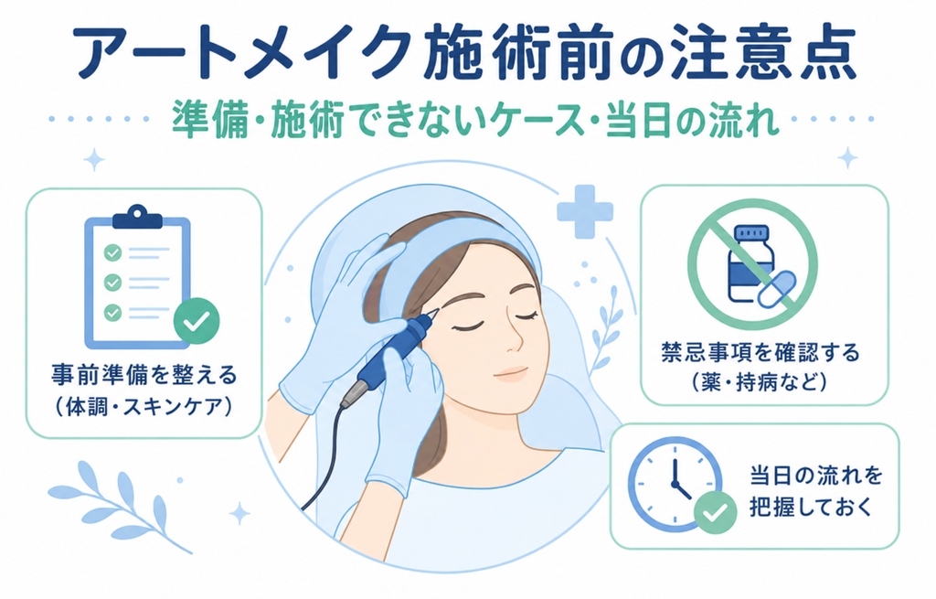 アートメイク施術前の注意点｜準備・施術できないケース・当日の流れ