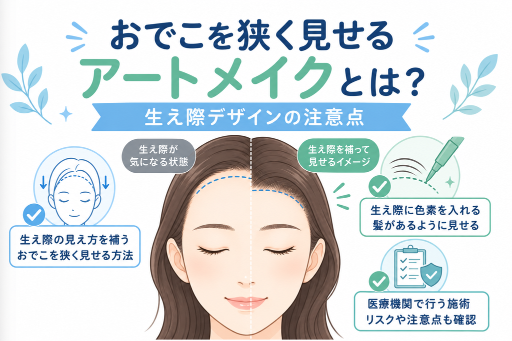 おでこを狭く見せるアートメイクとは？生え際デザインの注意点