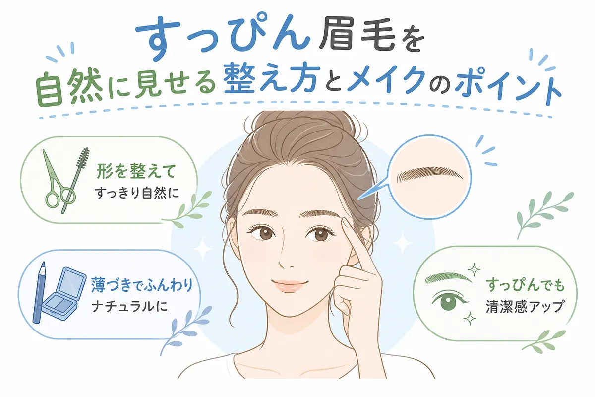 すっぴん眉毛を自然に見せる整え方とメイクのポイント