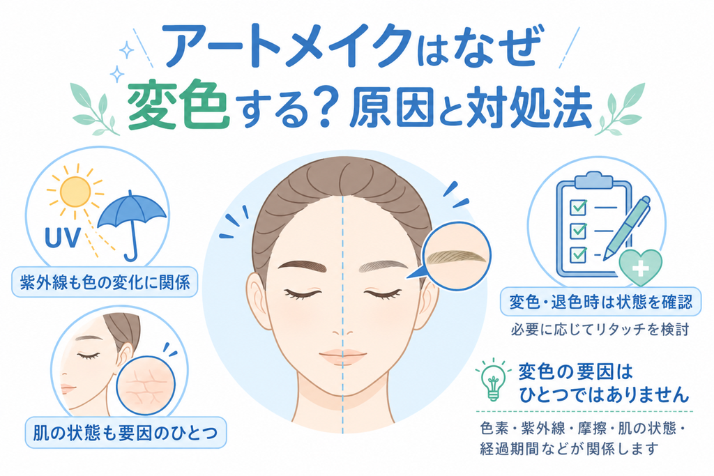 アートメイクはなぜ変色する？原因と対処法